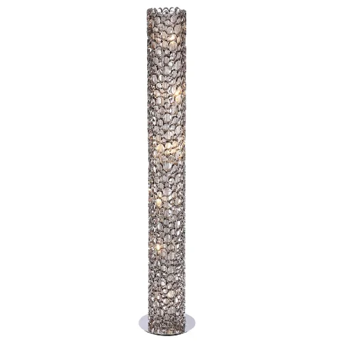 Торшер напольный  FASHION PT6 Crystal Lux  серый прозрачный 6 ламп, основание никель в стиле арт-деко
