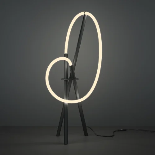 Настольная лампа LED MOD369TL-L15B3K Crochet Maytoni белая на 1 лампу, основание чёрное металл в стиле хай-тек современный гибкий неон фото 4