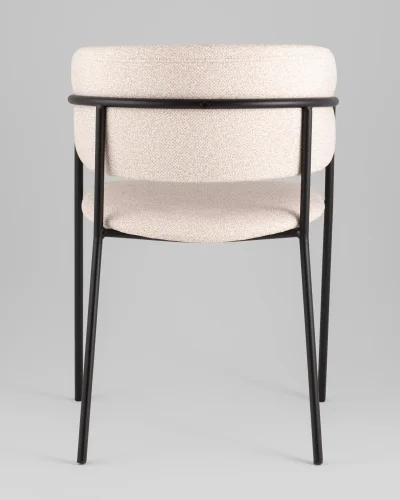 Кресло Нэлли New, буклированный велюр бежевый УТ000039981 Stool Group, бежевый/букле, ножки/металл/чёрный, размеры - ***** фото 4