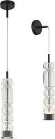 Светильник подвесной LED Up and down 4023/02/01PW Stilfort прозрачный на 1 лампу, основание чёрное в стиле современный 