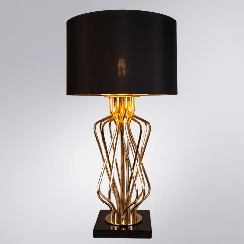 Настольная лампа Fire A4032LT-1GO Arte Lamp чёрная 1 лампа, основание золотое мрамор металл в стиле современный  фото 2