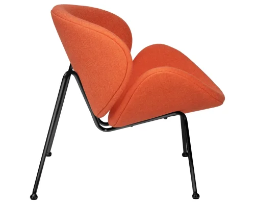 Кресло дизайнерское  72-LMO EMILY, цвет сиденья оранжевый (AF), цвет основания черный Dobrin, оранжевый/ткань, ножки/металл/чёрный, размеры - ****810*780 фото 2