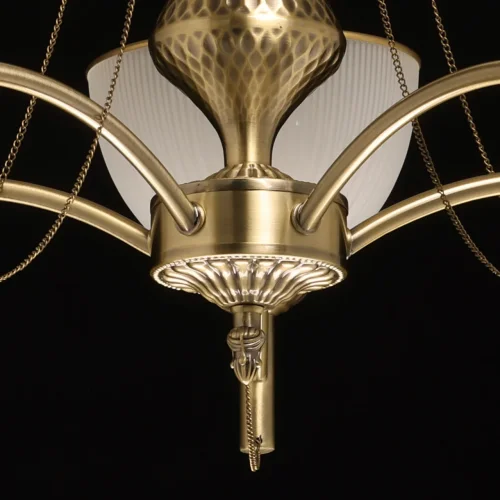 Люстра подвесная Олимп 318015305 MW-Light белая на 5 ламп, основание латунь бронзовое в стиле классический кантри  фото 9