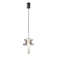 Светильник подвесной Sound Wave MOD255PL-01B4 Maytoni белый серый 1 лампа, основание чёрное в стиле современный 