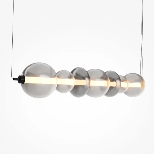 Светильник подвесной LED Futuro MOD307PL-L40B3K Maytoni серый на 1 лампу, основание чёрное в стиле арт-деко современный выдувное фото 4