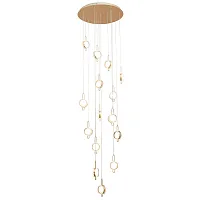 Люстра каскадная LED Yo-yo 4334-32P Favourite белая прозрачная на 32 лампы, основание золотое в стиле современный 