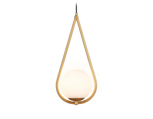 Светильник подвесной TR2599 Ambrella light белый 1 лампа, основание золотое в стиле современный 