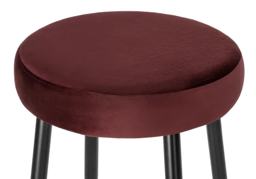 Барный стул Plato purple 15541 Woodville, бордовый/велюр, ножки/металл/чёрный, размеры - ****430*430 фото 3