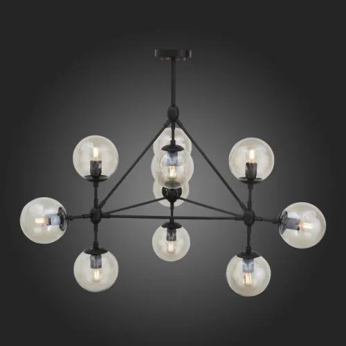 Люстра подвесная Stampo SL549.403.10 ST-Luce янтарная на 10 ламп, основание чёрное в стиле лофт фото 2