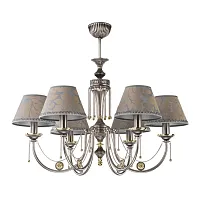 Люстра подвесная Dorato Abazur DOR-ZW-6(N/A) Kutek бежевая на 6 ламп, основание никель в стиле классический 