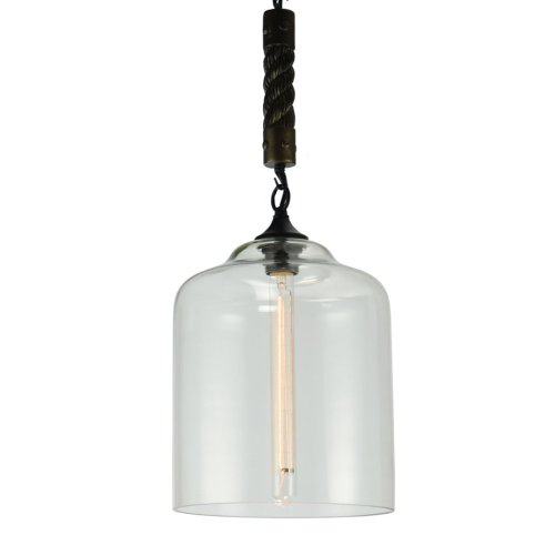 Светильник подвесной лофт LSP-9668 Lussole прозрачный 1 лампа, основание чёрное в стиле лофт 