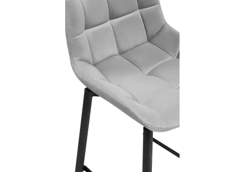 Полубарный стул Алст К крутящийся светло-серый / черный 502282 Woodville, серый/велюр, ножки/металл/чёрный, размеры - ****500*580 фото 7