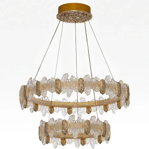 Люстра подвесная LED с пультом Lava CL250182 Citilux прозрачная янтарная на 1 лампу, основание золотое в стиле современный кольца с пультом фото 5 Люстра подвесная LED с пультом Lava CL250182 Citilux прозрачная янтарная на 1 лампу, основание золотое в стиле современный кольца с пультом фото 5