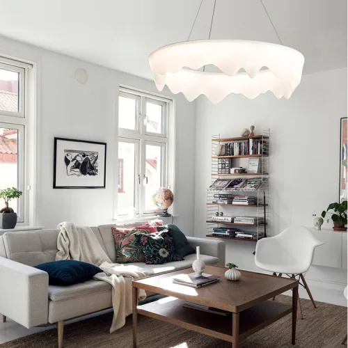 Люстра подвесная ODDLY C D65 220268-23 ImperiumLoft белая на 1 лампу, основание белое в стиле современный скандинавский минимализм фото 7