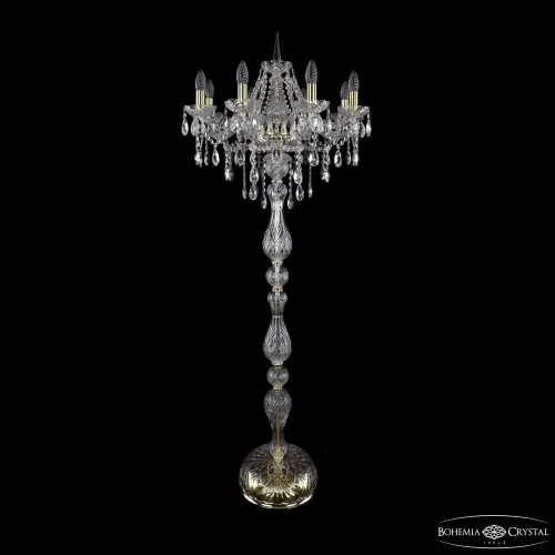 Торшер 1415T1/8/200-160 G Bohemia Ivele Crystal sp без плафона 8 ламп, основание золотое в стиле классический
