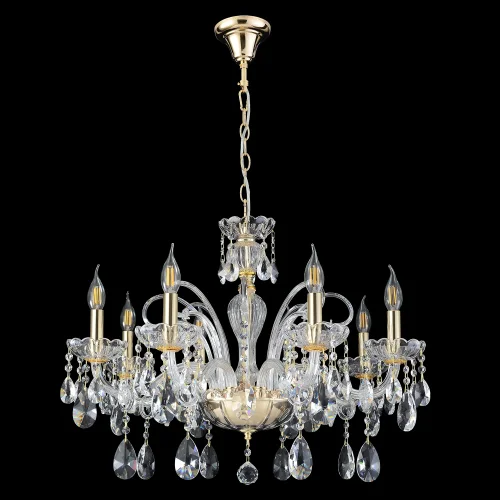 Люстра подвесная MONICA SP8 GOLD Crystal Lux без плафона прозрачная на 8 ламп, основание золотое в стиле классический фото 3