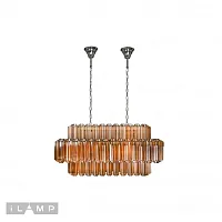Люстра подвесная Destiny MD0267-14B iLamp коричневая на 14 ламп, основание хром в стиле американский современный 