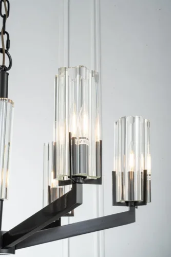 Люстра подвесная Malone 6035-6 BL CL Belfast прозрачная на 6 ламп, основание чёрное в стиле современный фото 2 Люстра подвесная Malone 6035-6 BL CL Belfast прозрачная на 6 ламп, основание чёрное в стиле современный фото 2