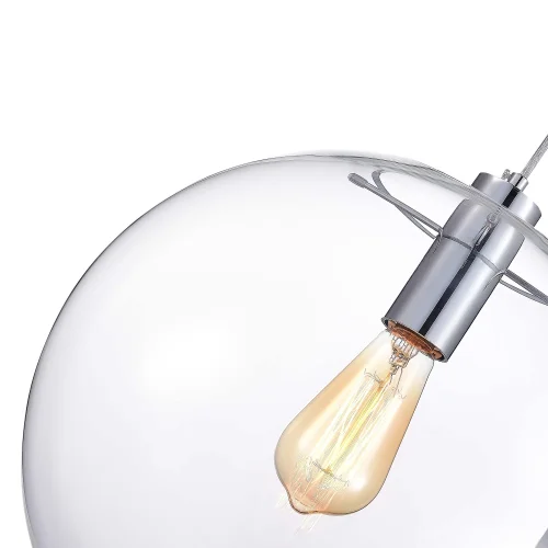 Светильник подвесной Noor SL1056.123.01 ST-Luce прозрачный 1 лампа, основание хром в стиле современный шар фото 2
