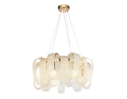 Люстра подвесная TR5379 Ambrella light прозрачная на 8 ламп, основание золотое в стиле классический современный  фото 5