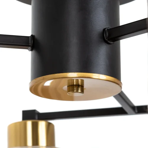 Люстра потолочная Leo A7027PL-6BK Arte Lamp янтарная на 6 ламп, основание чёрное в стиле лофт современный  фото 5