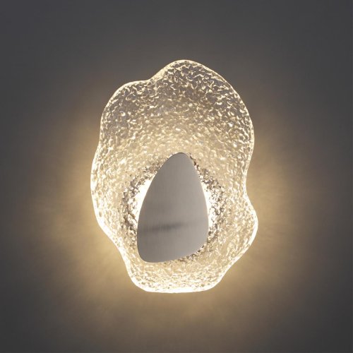 Бра LED Coralla 5460/12WL Odeon Light прозрачный на 1 лампу, основание никель в стиле современный флористика арт-деко отражённый свет фото 4