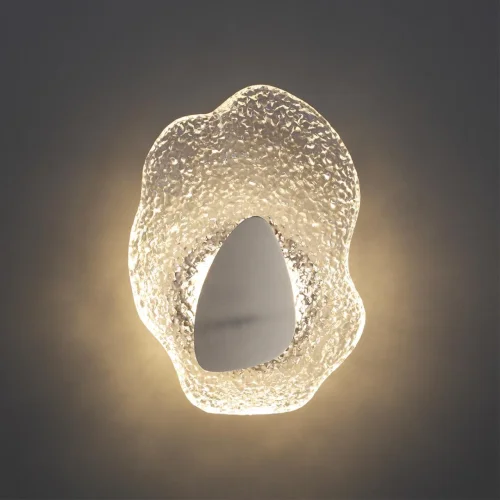 Бра LED Coralla 5460/12WL Odeon Light прозрачный на 1 лампу, основание никель в стиле современный флористика арт-деко отражённый свет фото 4