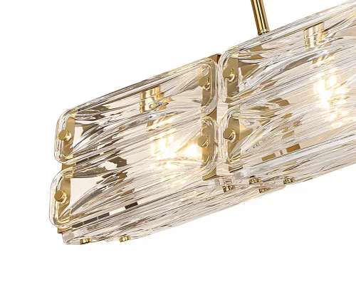 Светильник подвесной Тира 07598-100,36 Kink Light прозрачный на 4 лампы, основание латунь в стиле современный линейный фото 2