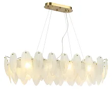 Люстра подвесная Джана 07680-100,36 Kink Light белая на 10 ламп, основание латунь в стиле современный 