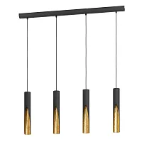 Светильник подвесной Barbotto 900873 Eglo золотой чёрный 4 лампы, основание чёрное в стиле современный трубочки