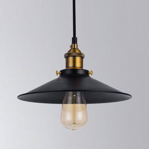 Светильник подвесной Night V1340-1P Moderli чёрный 1 лампа, основание чёрное в стиле лофт  фото 2
