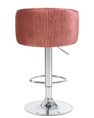 Стул барный 5025-LM DARCY,  цвет сиденья бронзово-розовый (1922-17), цвет основания хром Dobrin, розовый/велюр, ножки/металл/хром, размеры - 860*1070***510*460 фото 5