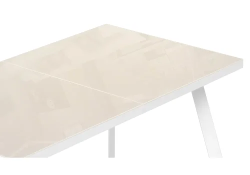 Стеклянный стол Маккензи 120(150)х70х77 латте / белый 551090 Woodville столешница бежевая из стекло лдсп фото 6