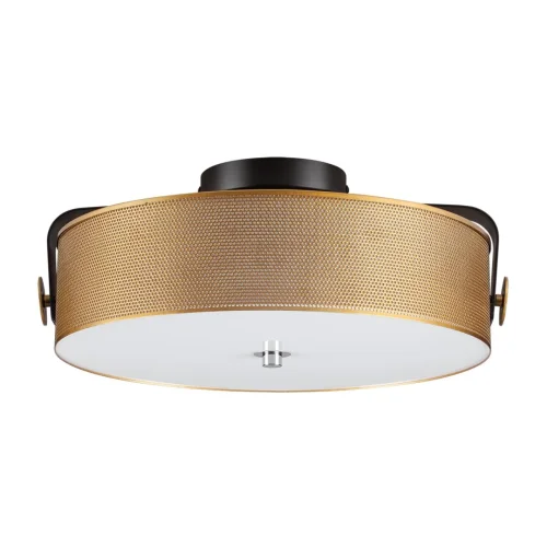 Светильник потолочный LED Drumy 6597/40L Lumion античный латунь на 1 лампу, основание чёрное в стиле современный 