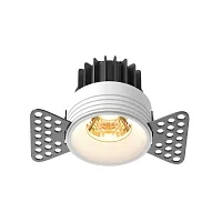 Светильник точечный LED Round DL058-7W2.7K-TRS-W Maytoni белый на 1 лампу, основание белое в стиле современный хай-тек круглый для затирки