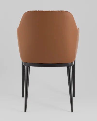 Стул обеденный Itan NC, коричневый с коричневой экокожей УТ000040693 Stool Group, коричневый/рогожка, ножки/металл/чёрный, размеры - ****590*555 фото 4