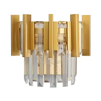 Бра Gaeta OML-69701-02 Omnilux прозрачный 2 лампы, основание матовое золото в стиле классический 