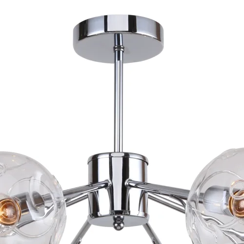 Люстра потолочная Darina 2341-8P F-promo прозрачная на 8 ламп, основание хром в стиле современный шар фото 4