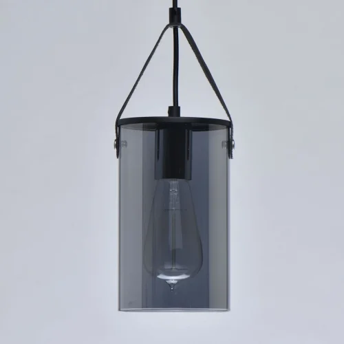 Светильник подвесной Тетро 673014701 DeMarkt серый 1 лампа, основание чёрное в стиле современный  фото 3