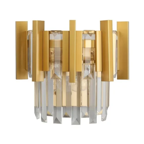 Бра Gaeta OML-69701-02 Omnilux прозрачный на 2 лампы, основание матовое золото в стиле классический 