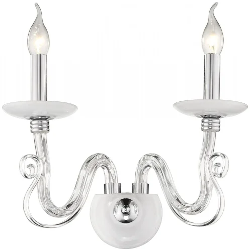 Бра Madlene WE173.02.101 Wertmark без плафона на 2 лампы, основание белое хром в стиле классический Бра Madlene WE173.02.101 Wertmark без плафона на 2 лампы, основание белое хром в стиле классический