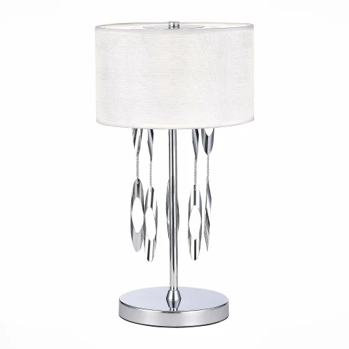 Настольная лампа Nettuno SL1353.104.01 ST-Luce белая 1 лампа, основание хром металл в стиле арт-деко современный 