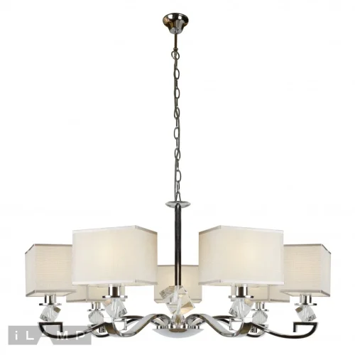 Люстра подвесная Living NC1211P-7CR iLamp бежевая на 7 ламп, основание хром в стиле современный американский фото 2 Люстра подвесная Living NC1211P-7CR iLamp бежевая на 7 ламп, основание хром в стиле современный американский фото 2