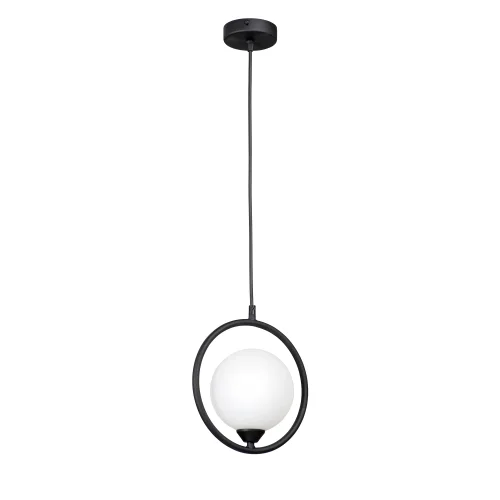 Светильник подвесной V2934-1/1S Vitaluce белый 1 лампа, основание чёрное в стиле арт-деко  фото 3
