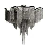 Люстра потолочная Стим / Stream 10208/800C Gunmetal LOFT IT серая никель на 8 ламп, основание серое никель в стиле арт-деко цепочки