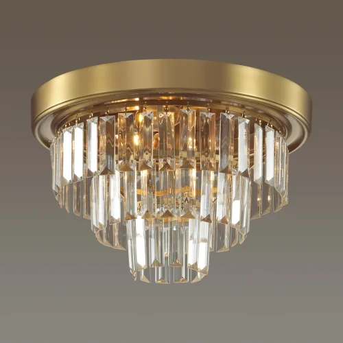 Люстра потолочная Zaha 5257/4C Lumion прозрачная на 4 лампы, основание латунь в стиле классический  фото 3