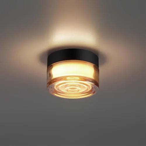 Накладной светильник уличный Ronda 7158/6CL Odeon Light уличный IP65 чёрный на 1 лампу, плафон янтарный в стиле хай-тек ЛЕД фото 3 Накладной светильник уличный Ronda 7158/6CL Odeon Light уличный IP65 чёрный на 1 лампу, плафон янтарный в стиле хай-тек ЛЕД фото 3