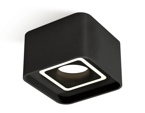 Светильник накладной XS7833020 Ambrella light чёрный 1 лампа, основание чёрное в стиле хай-тек современный квадратный фото 2