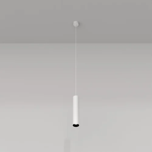 Светильник подвесной Focus P075PL-01W Maytoni белый 1 лампа, основание белое в стиле хай-тек современный трубочки фото 4