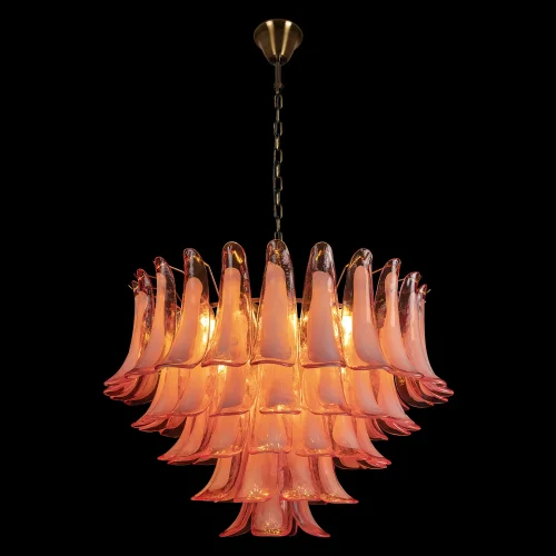 Люстра подвесная Лилу / Lilou 10600/800 Pink LOFT IT розовая на 18 ламп, основание бронзовое в стиле фото 2 Люстра подвесная Лилу / Lilou 10600/800 Pink LOFT IT розовая на 18 ламп, основание бронзовое в стиле фото 2